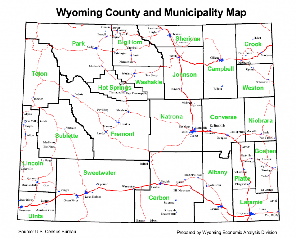 Wyoming County and Municipality Map